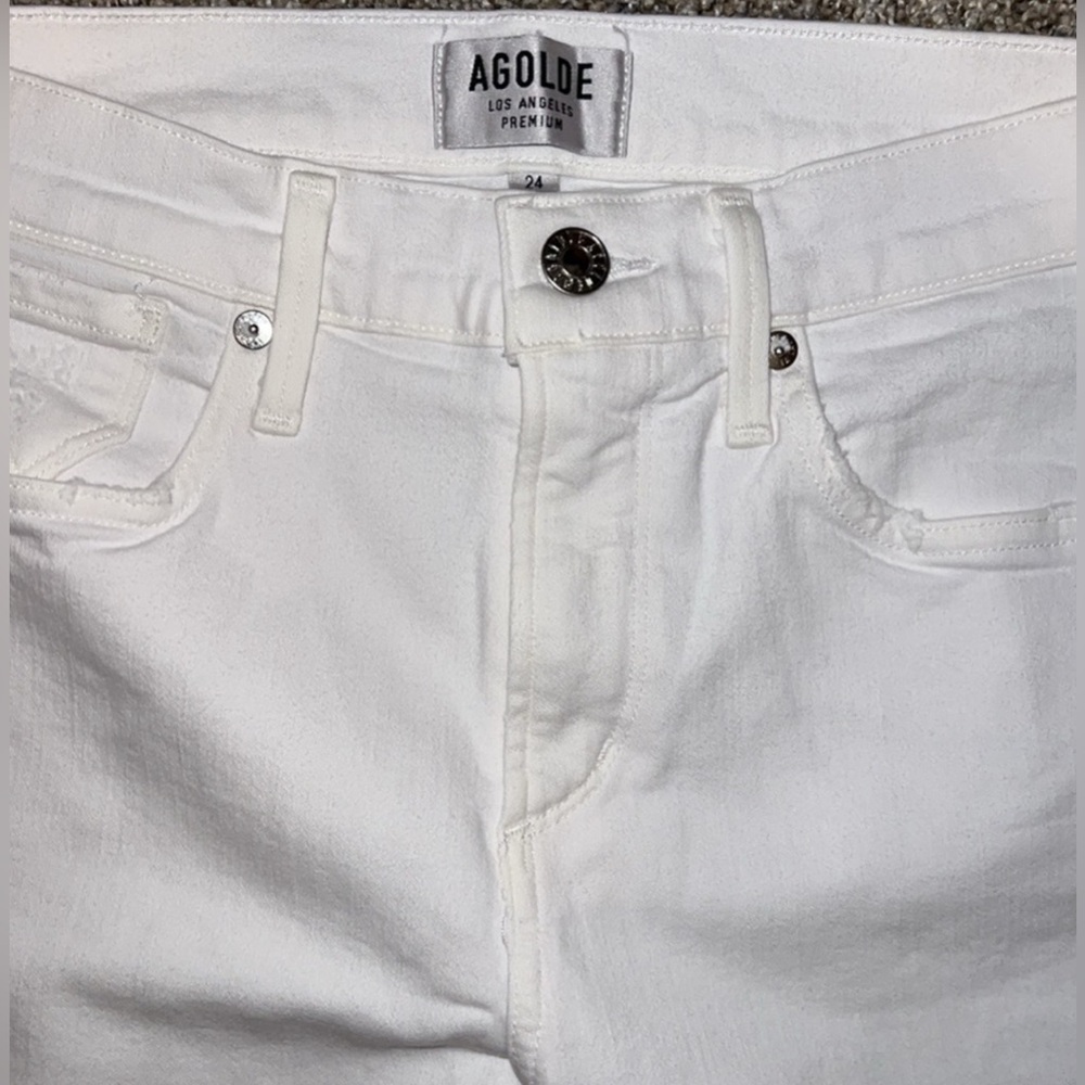 NWOT Agolde Sophie Crop Skinny Jeans Shoreline Destruct Size 24 - Picture 5 of 11